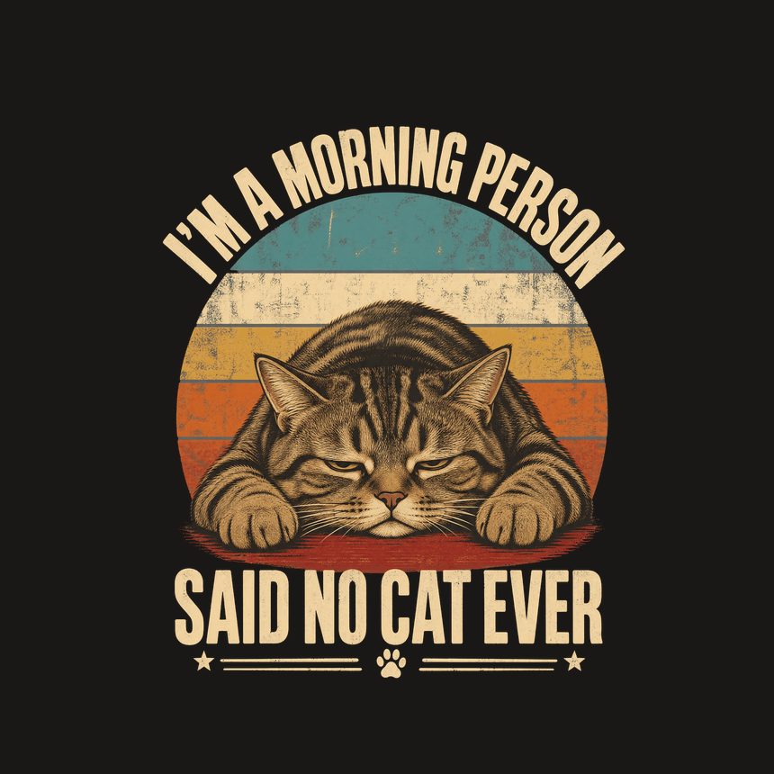 Morning Person Said No Cat Ever Retro Cat — funny cat phone case