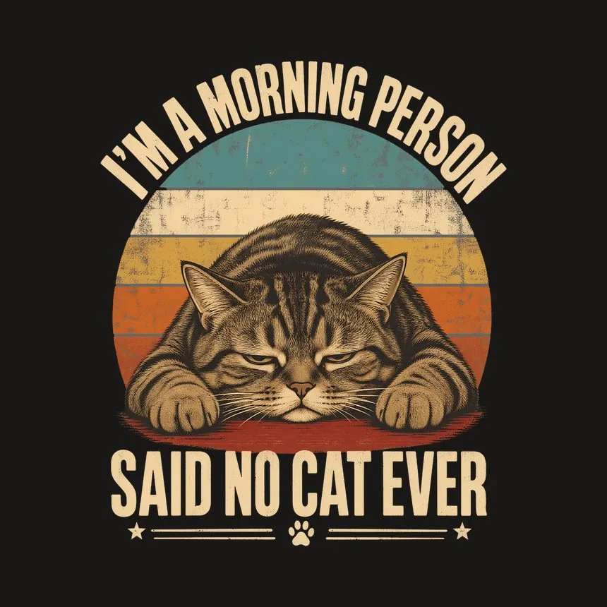 Morning Person Said No Cat Ever Retro Cat — funny cat phone case