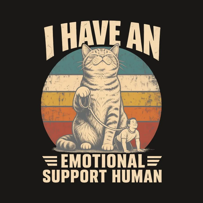 Emotional Support Human Sarcastic Cat Retro — funny cat phone case
