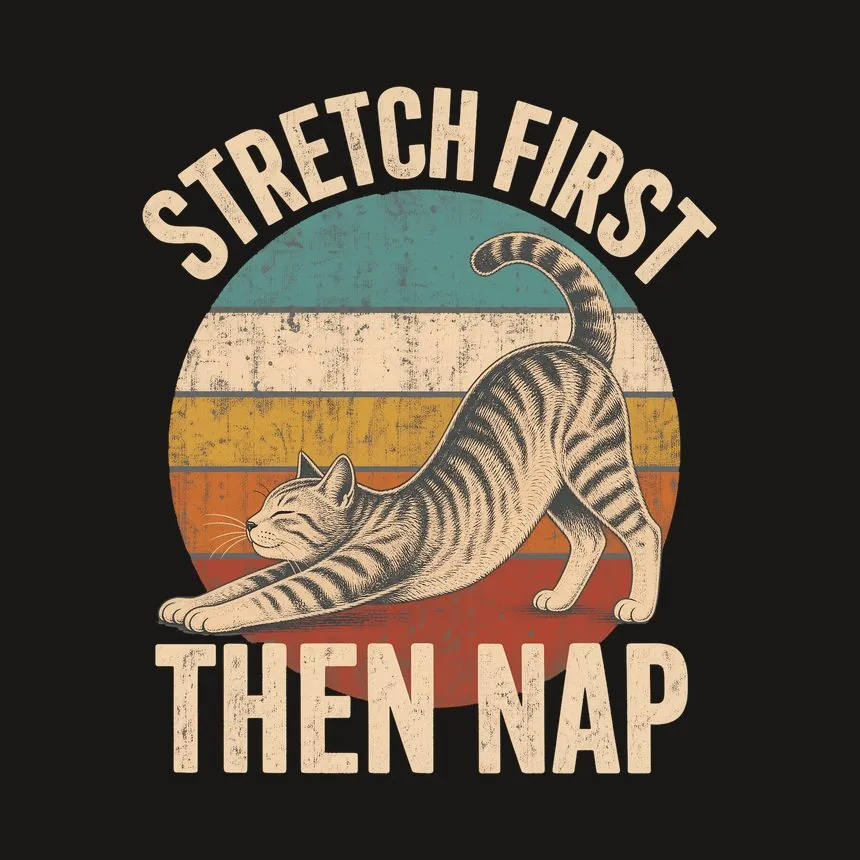 Stretch First Then Nap Yoga Cat Retro — funny cat phone case