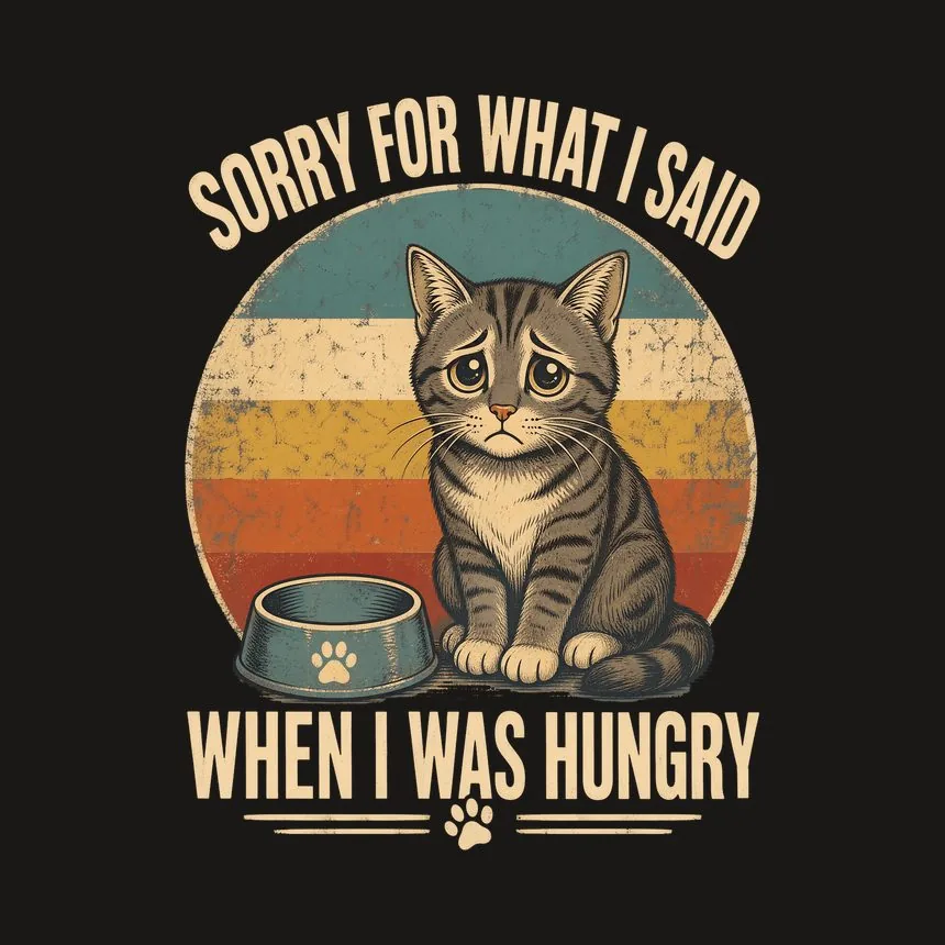 Sorry For What I Said When Hungry Cat Retro — funny cat phone case