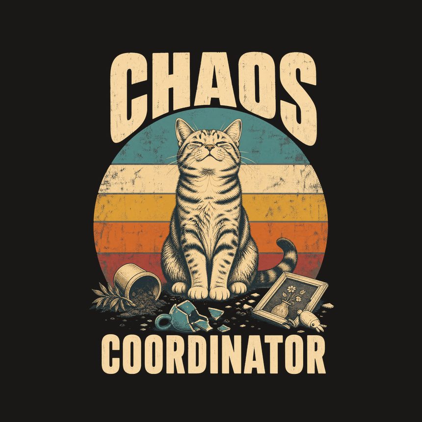 Chaos Coordinator Mischief Cat Retro Design — funny cat phone case