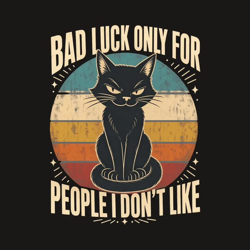 Bad Luck For People I Dislike Black Cat Retro — funny cat phone case