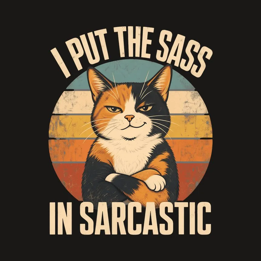 I Put The Sass In Sarcastic Calico Cat Retro — funny cat phone case