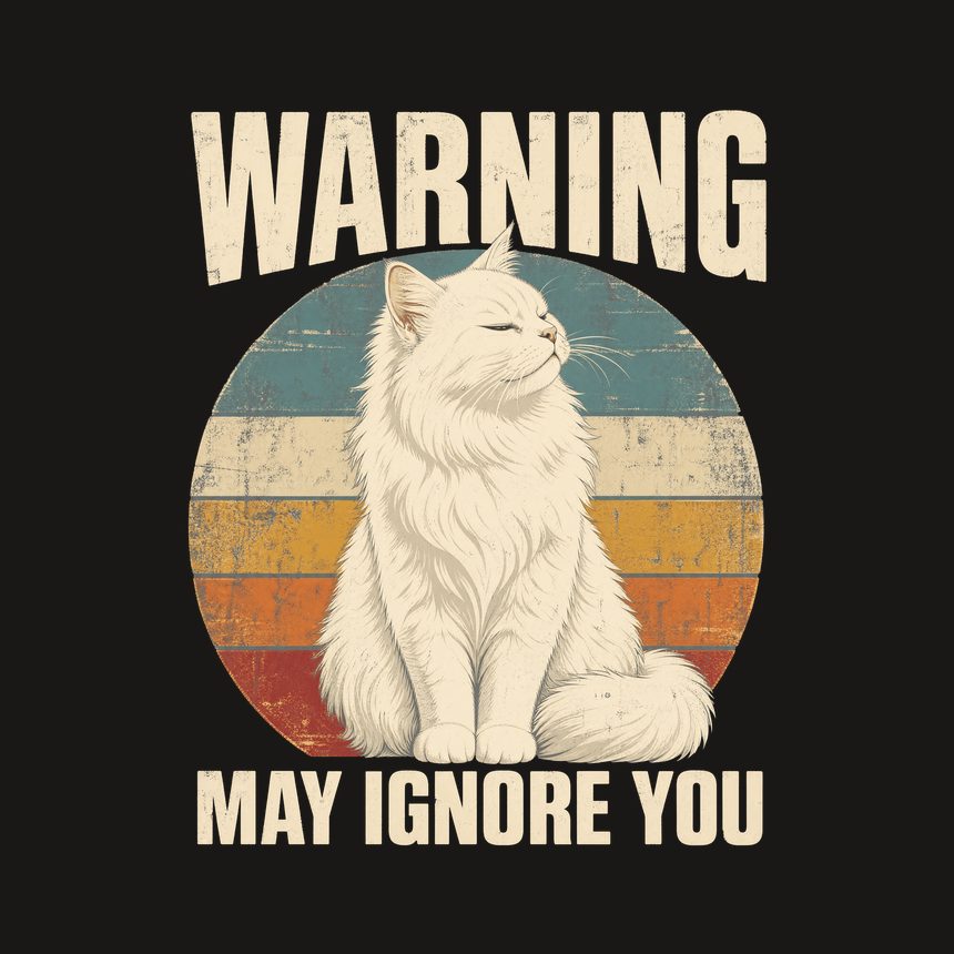 Warning May Ignore You White Cat Retro — funny cat phone case