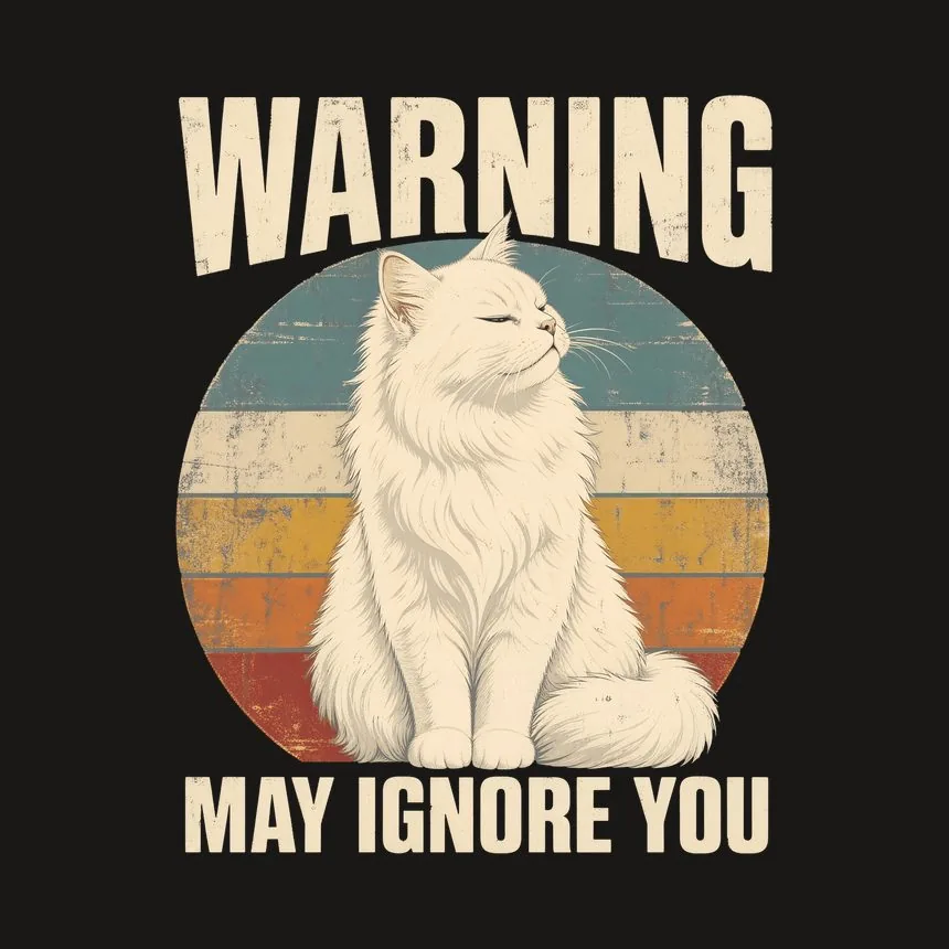 Warning May Ignore You White Cat Retro — funny cat phone case