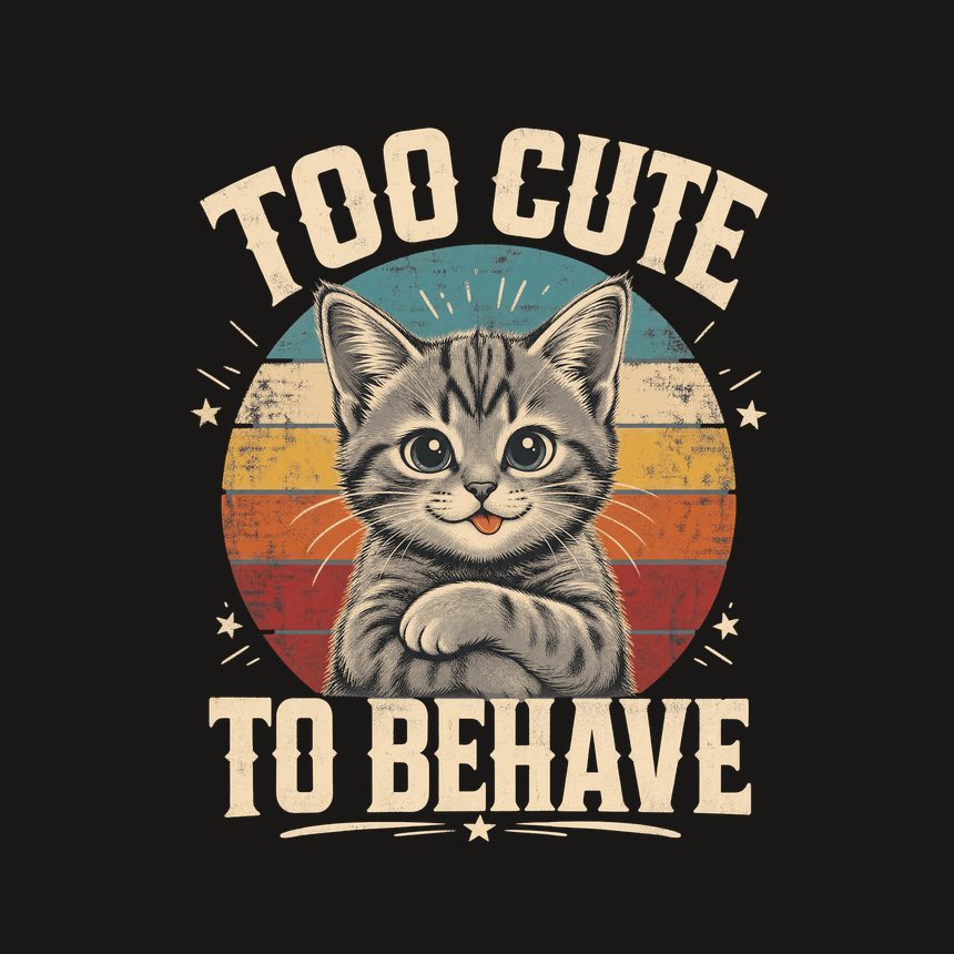 Too Cute To Behave Naughty Kitten Retro — funny cat phone case