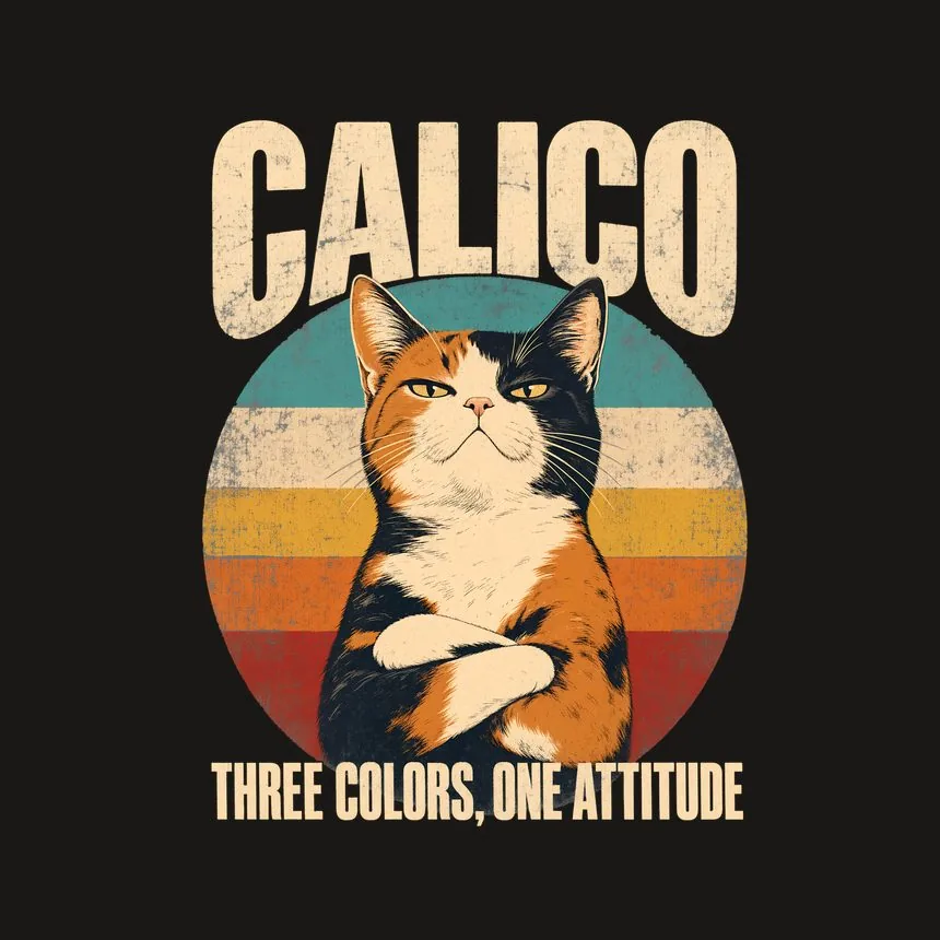 Calico Three Colors, One Attitude Retro Cat Design — funny cat phone case