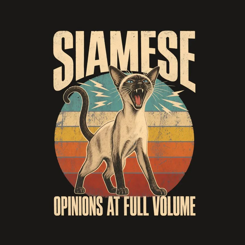 Siamese Opinions At Full Volume Retro Cat Design — funny cat phone case