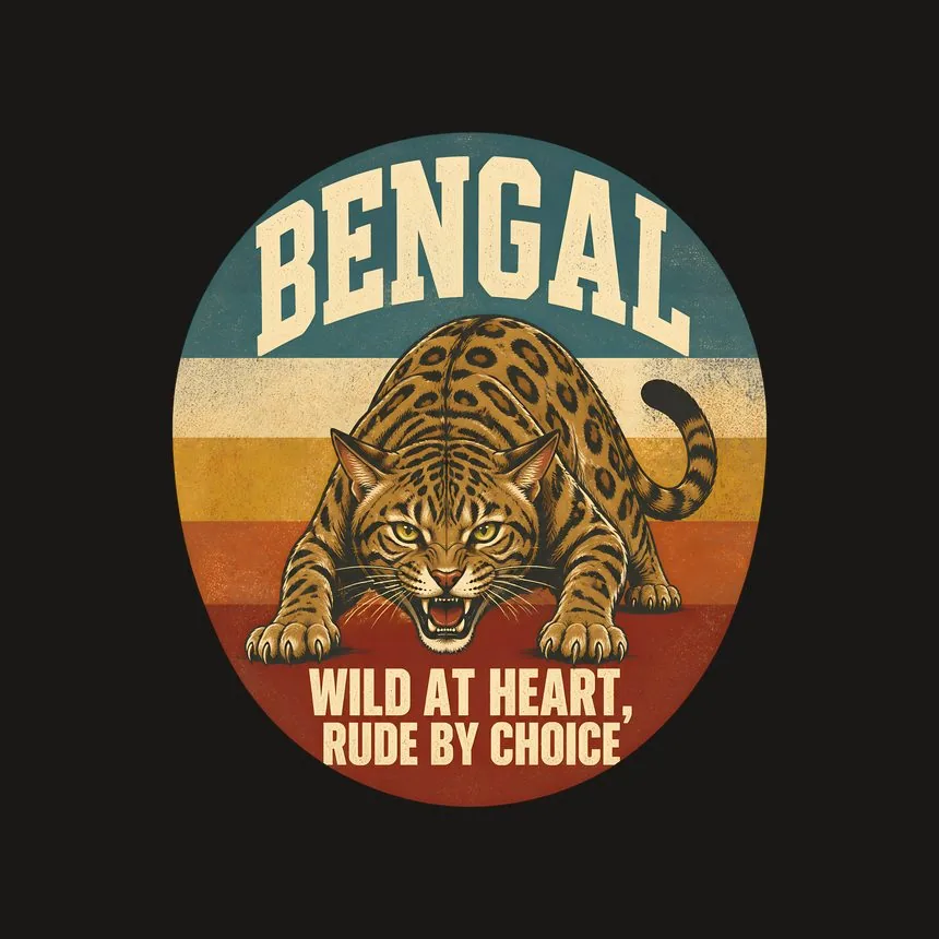 Bengal Wild At Heart, Rude By Choice Cat Design — funny cat phone case