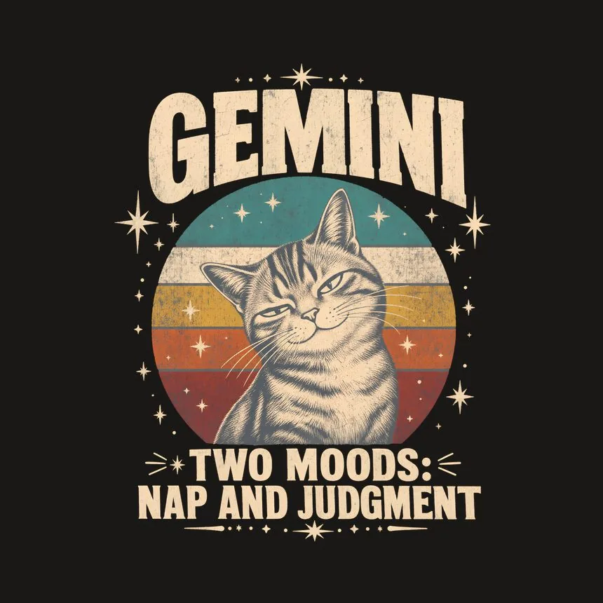 Gemini Two Moods Nap And Judgment Cat Design — funny cat phone case