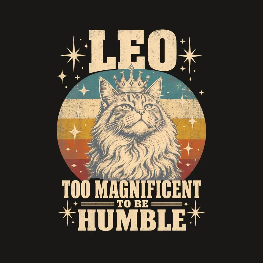 Leo Too Magnificent To Be Humble Retro Cat Design — funny cat phone case