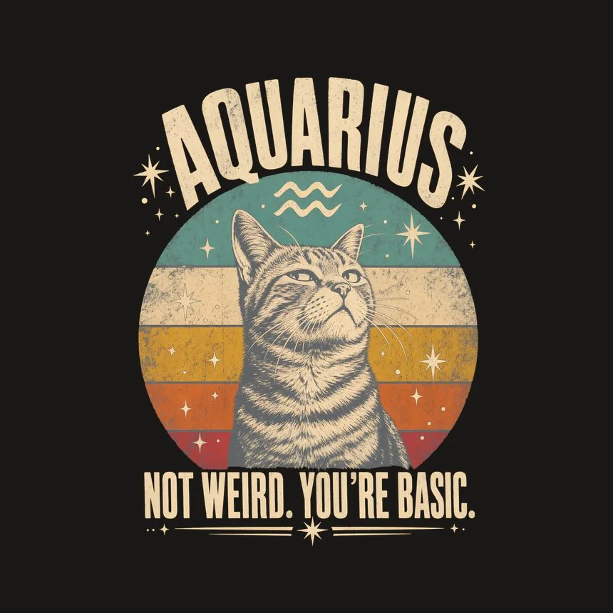 Aquarius Not Weird. You'Re Basic. Retro Cat Design — funny cat phone case