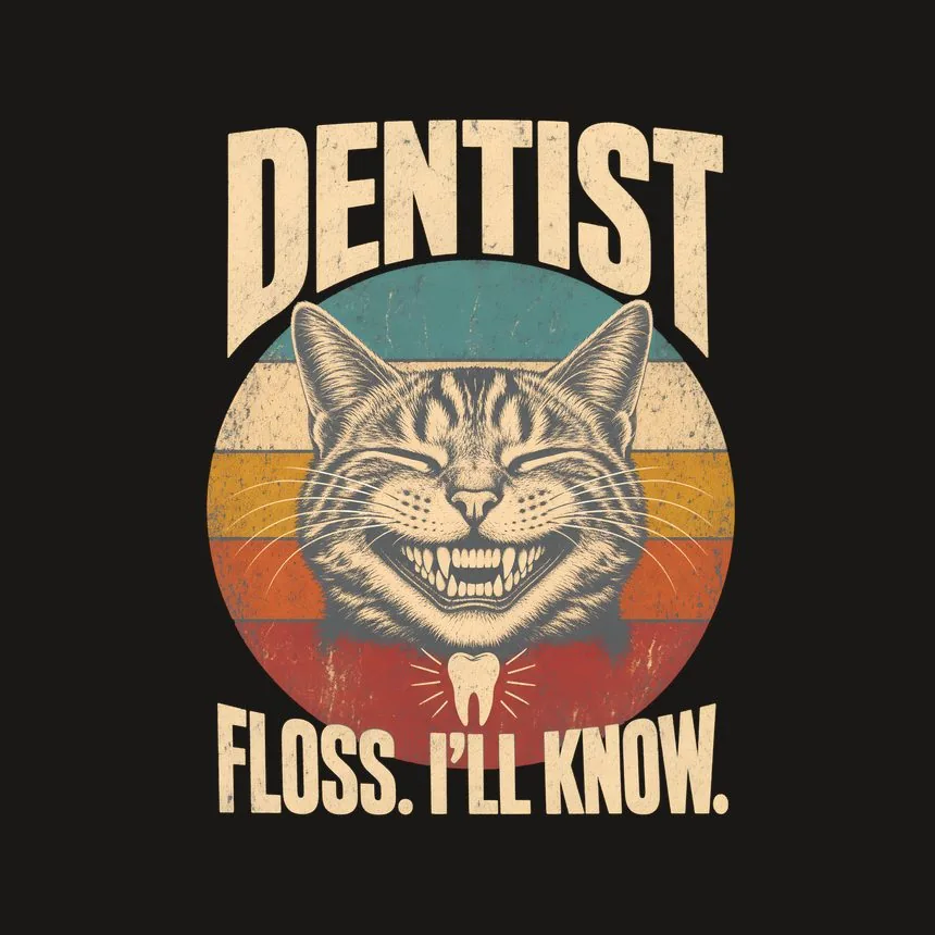 Dentist Floss. I'Ll Know. Retro Cat Design — funny cat phone case