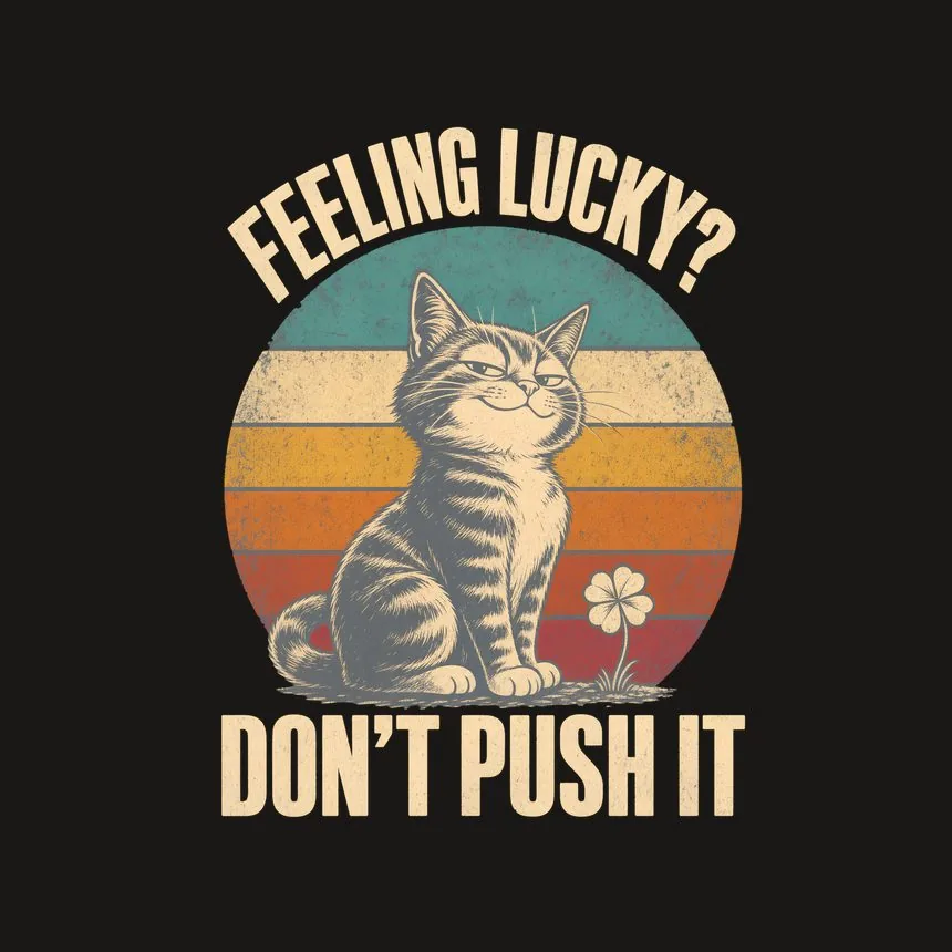 Feeling Lucky Don'T Push It Retro Cat Design — funny cat phone case