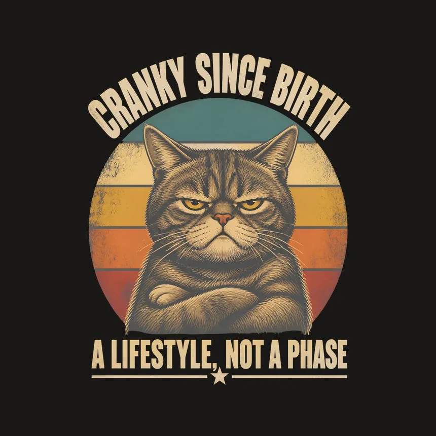 Cranky Since Birth A Lifestyle Not A Phase — funny cat phone case
