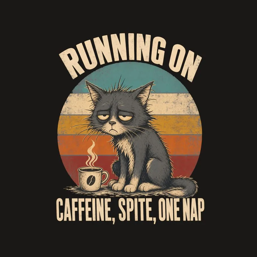 Running On Caffeine, Spite, One Nap Cat Design — funny cat phone case