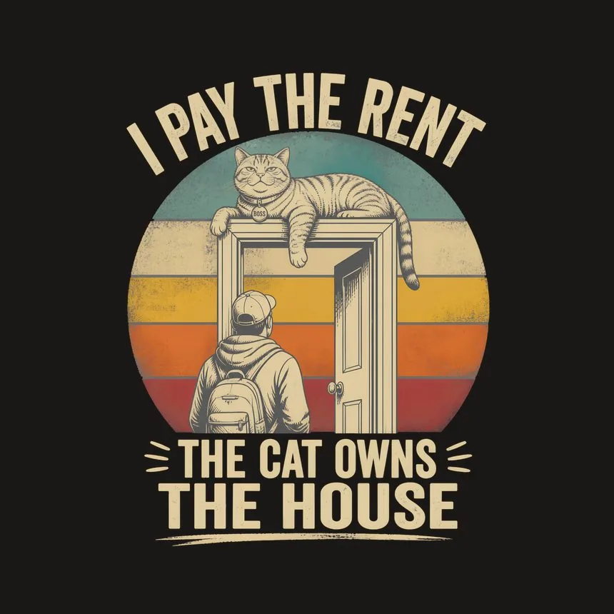 I Pay The Rent The Cat Owns The House — funny cat phone case