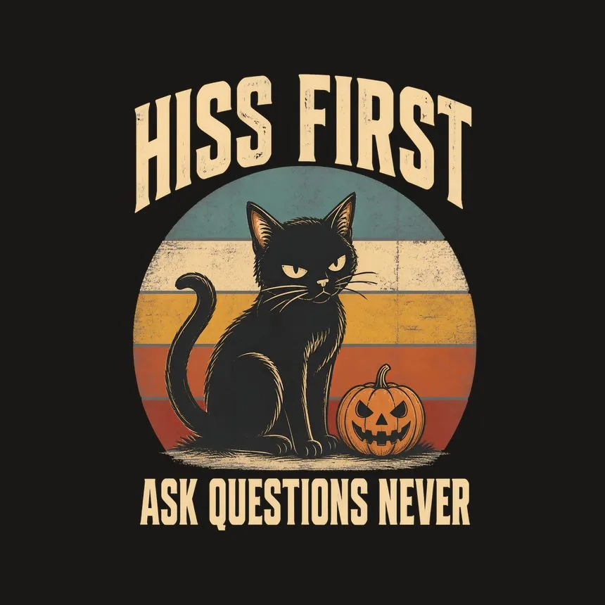 Hiss First Ask Questions Never Halloween Cat — funny cat phone case