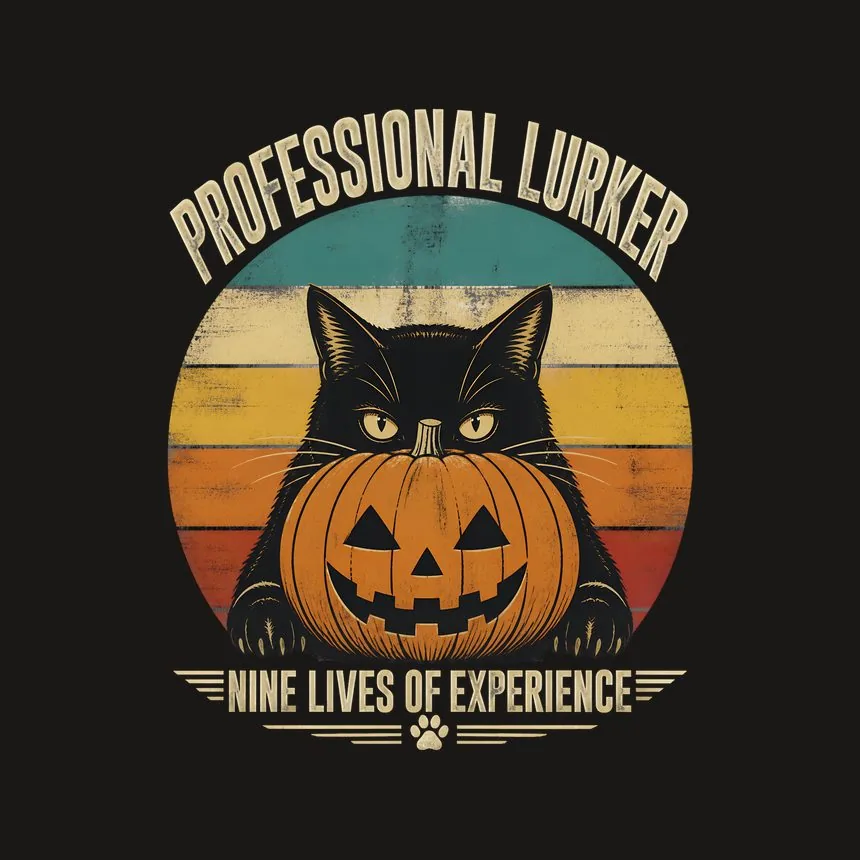 Professional Lurker Nine Lives Halloween Cat — funny cat phone case