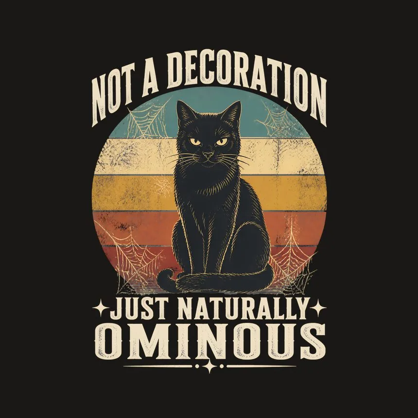 Not A Decoration Naturally Ominous Black Cat — funny cat phone case
