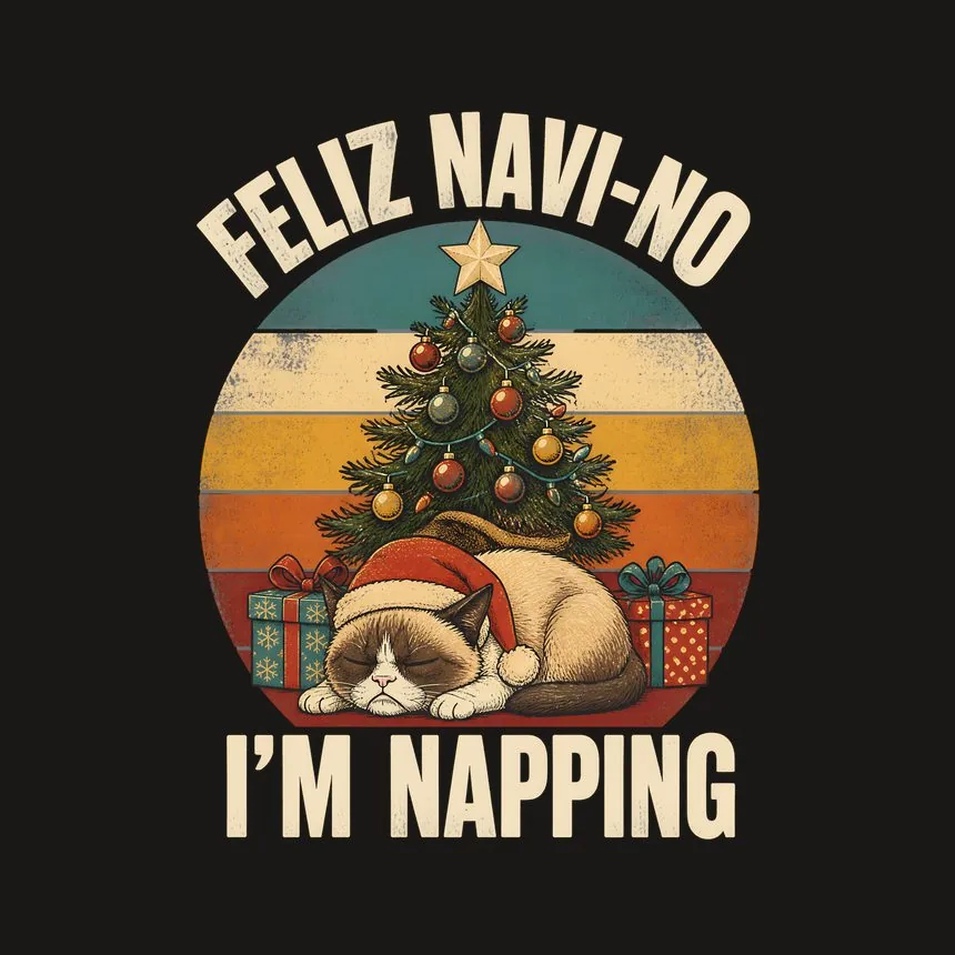 Feliz Navi No I'm Napping Holiday Santa Cat — funny cat phone case
