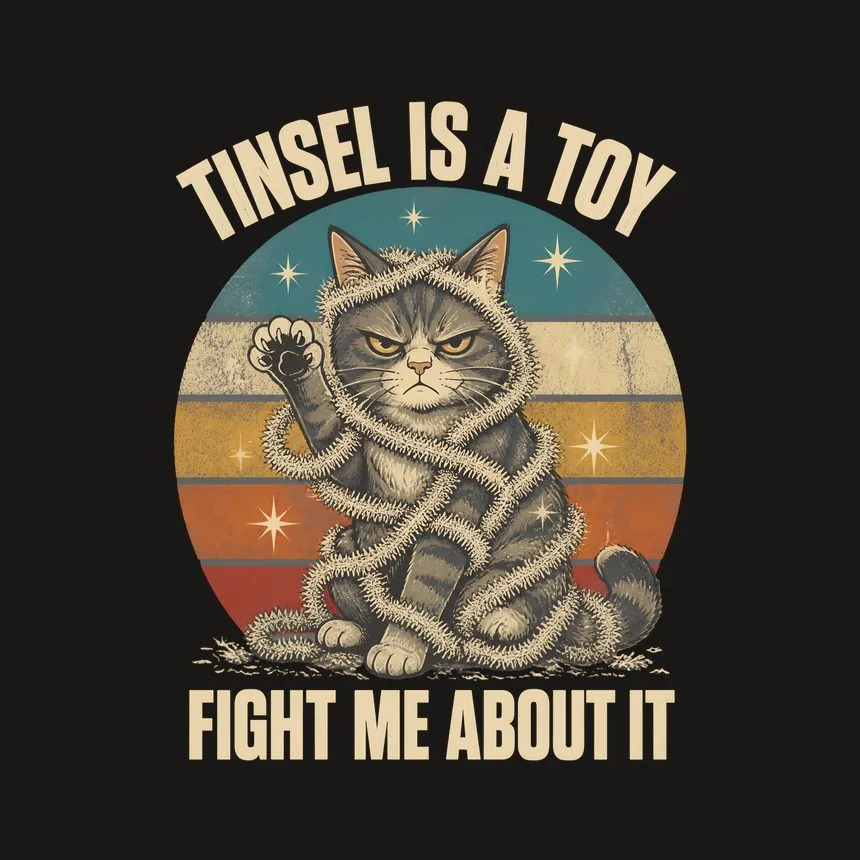 Tinsel Is A Toy Fight Me Naughty Xmas Cat — funny cat phone case