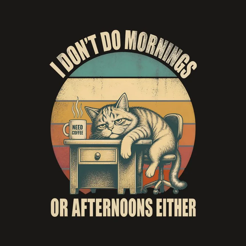I Don't Do Mornings Cat — funny cat phone case