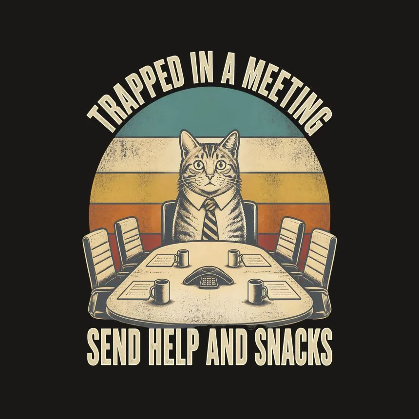 Trapped In A Meeting Cat — funny cat phone case