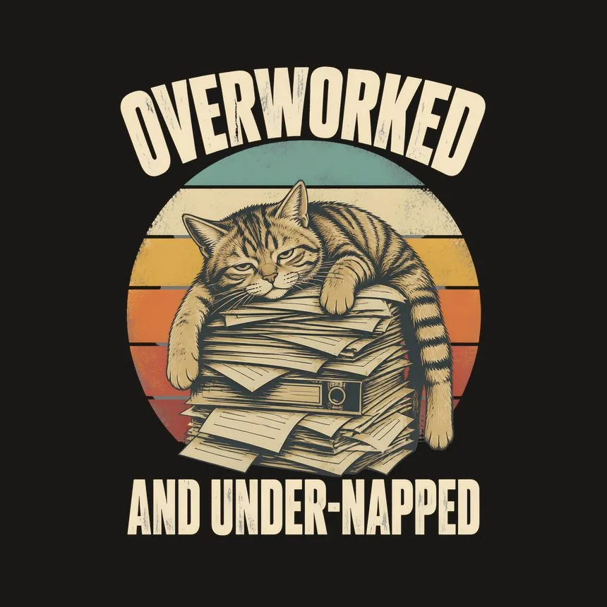 Overworked And Under-Napped Cat — funny cat phone case