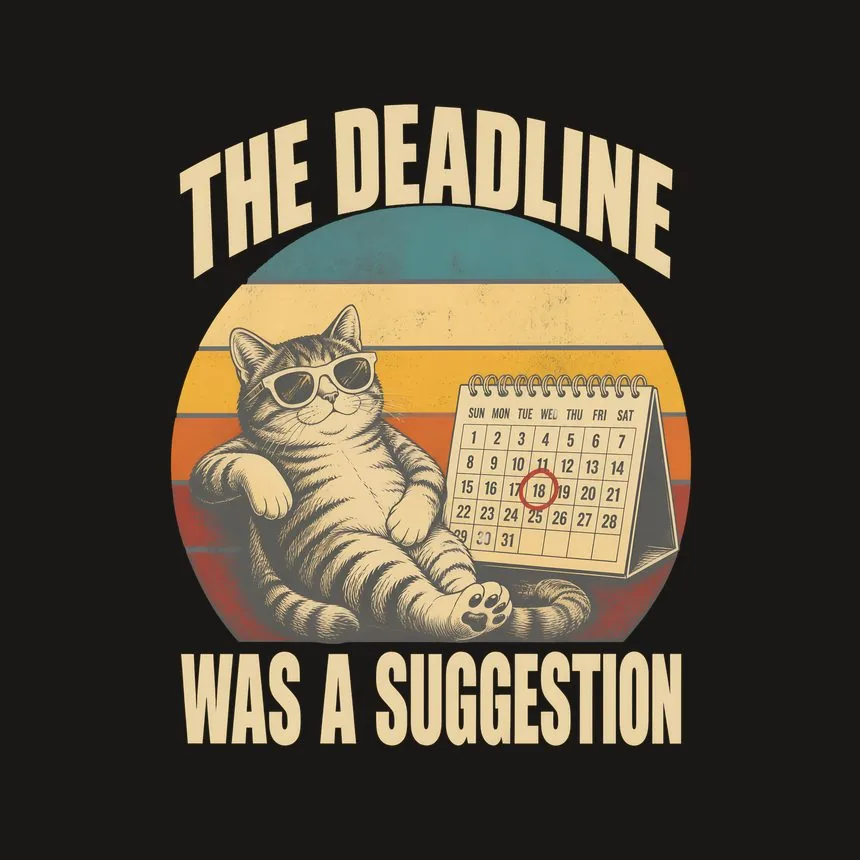 The Deadline Was A Suggestion Cat — funny cat phone case