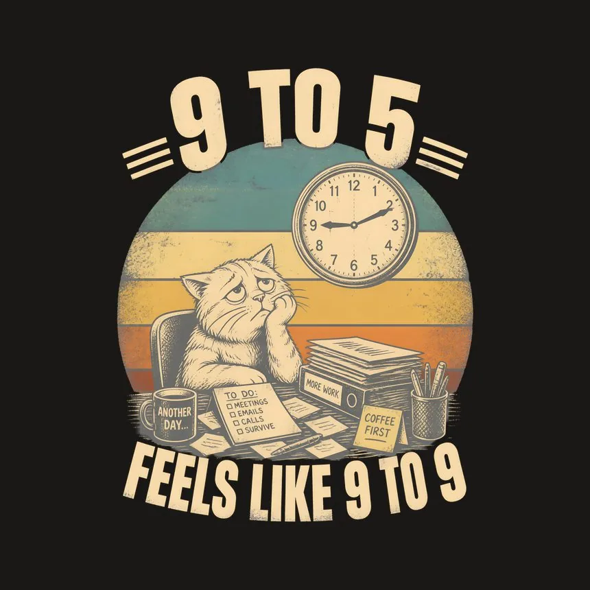 Nine To Five Feels Like Nine Cat — funny cat phone case