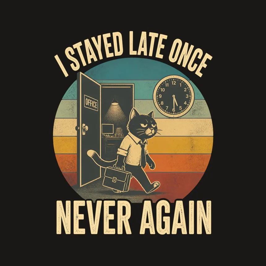 Stayed Late Once Never Again Cat — funny cat phone case