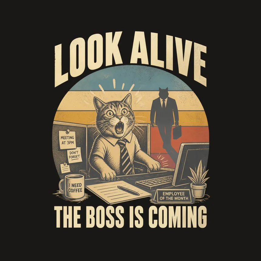 Look Alive The Boss Is Coming Cat — funny cat phone case