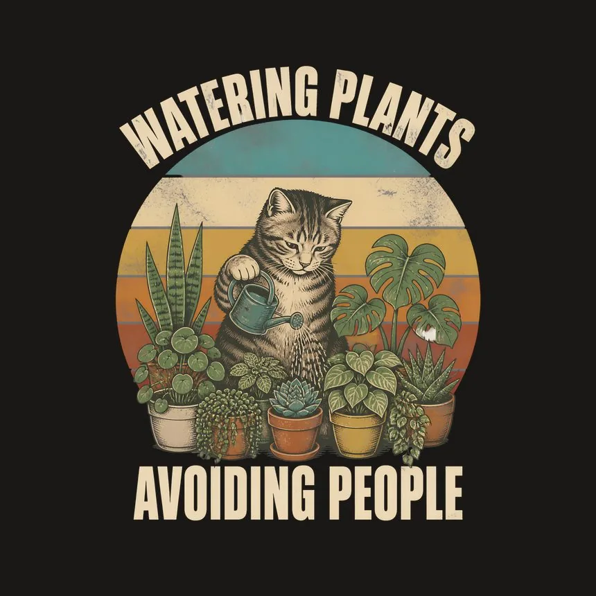 Watering Plants Avoiding People Cat — funny cat phone case