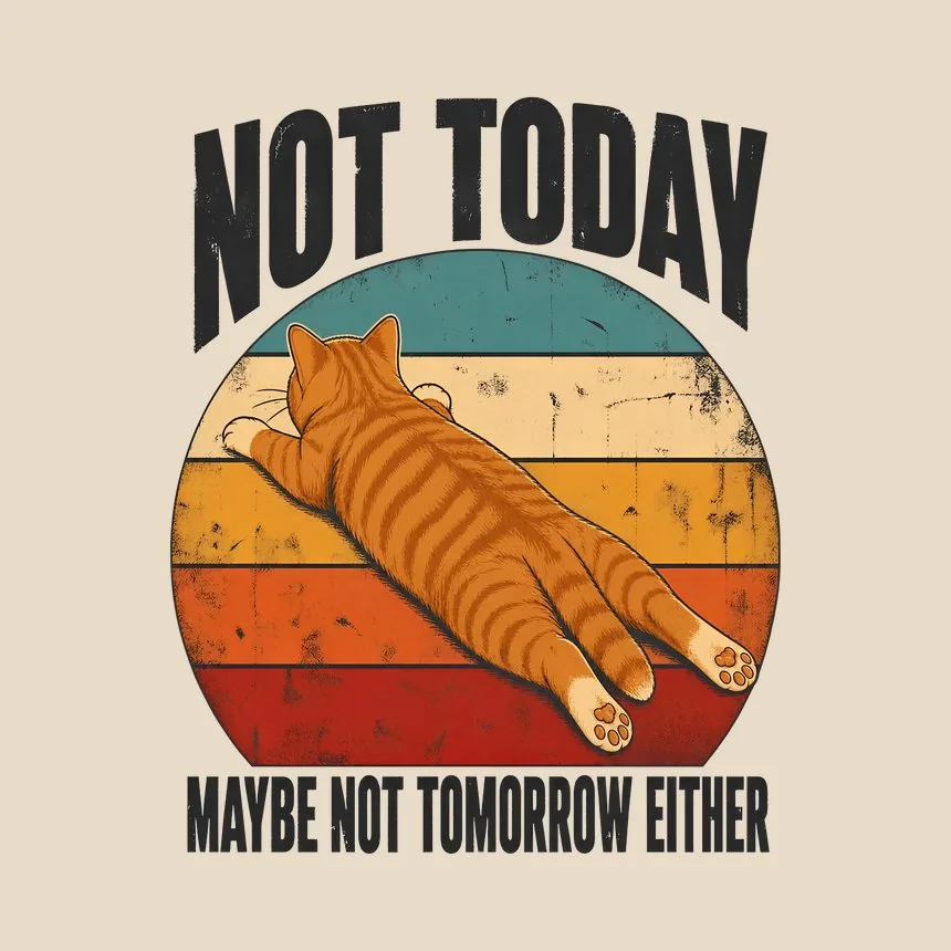 Not Today Maybe Not Tomorrow Lazy Cat — funny cat throw pillow
