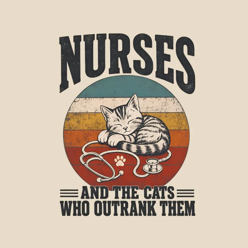 Nurses And The Cats Who Outrank Them Cat Design — funny cat throw pillow