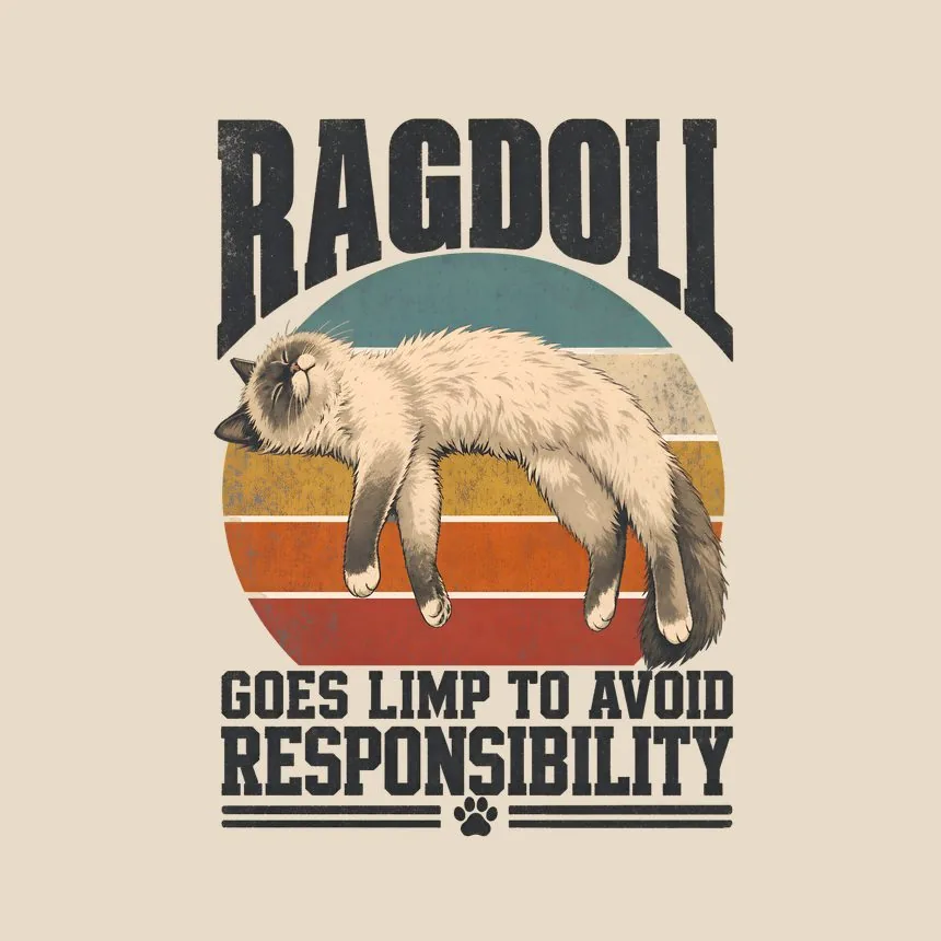 Ragdoll Goes Limp To Avoid Responsibility — funny cat throw pillow