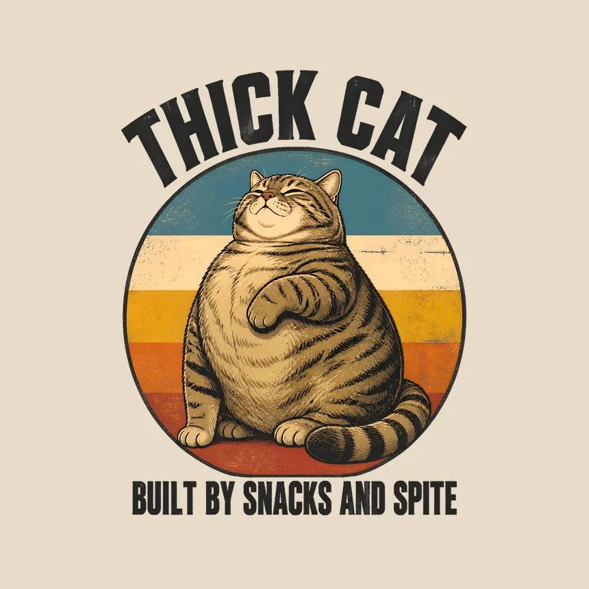 Thick Cat Built By Snacks And Spite Cat Design — funny cat throw pillow