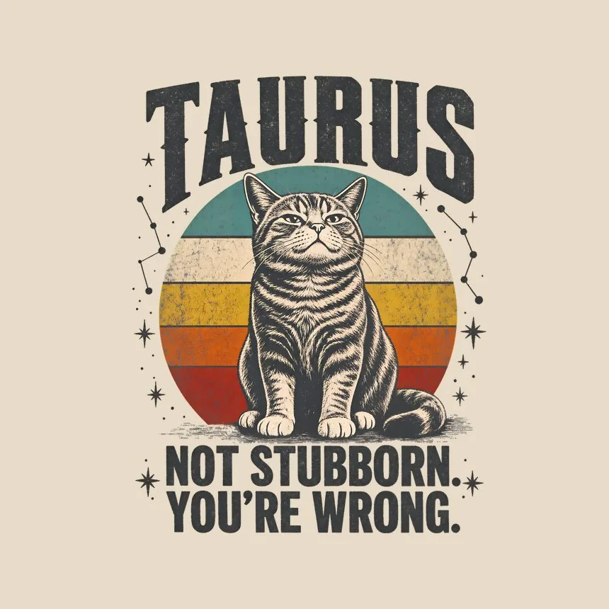 Taurus Not Stubborn. You'Re Wrong. Cat Design — funny cat throw pillow