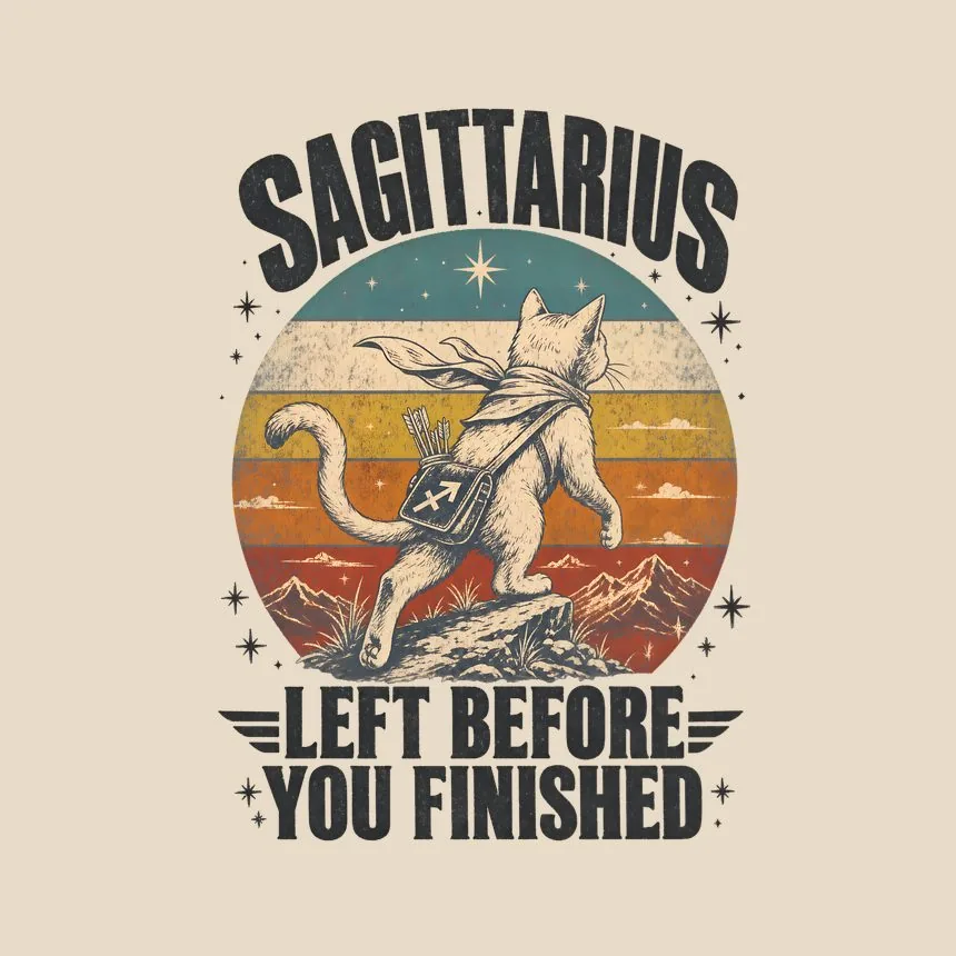 Sagittarius Left Before You Finished Cat Design — funny cat throw pillow
