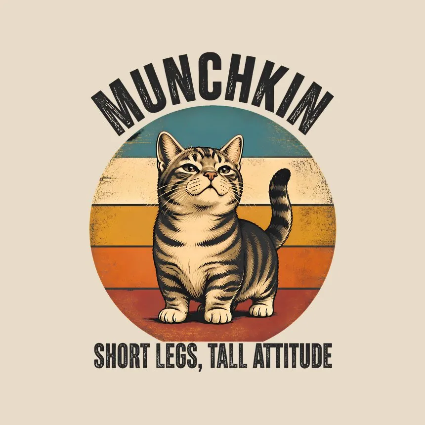 Munchkin Short Legs, Tall Attitude Cat Design — funny cat throw pillow