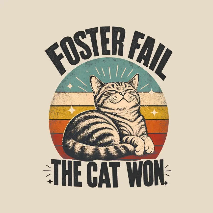 Foster Fail The Cat Won Retro Sarcastic Cat Design — funny cat throw pillow