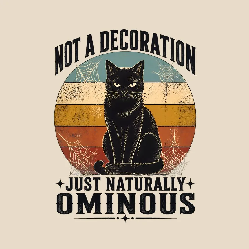 Not A Decoration Naturally Ominous Black Cat — funny cat throw pillow