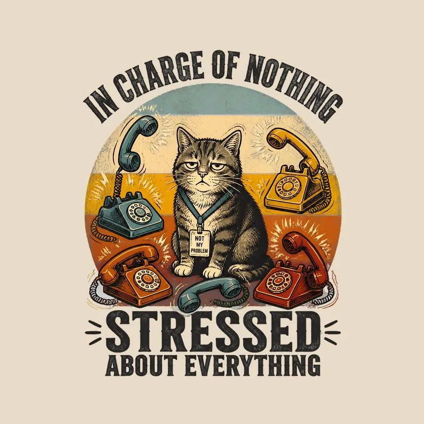 In Charge Of Nothing Cat — funny cat throw pillow