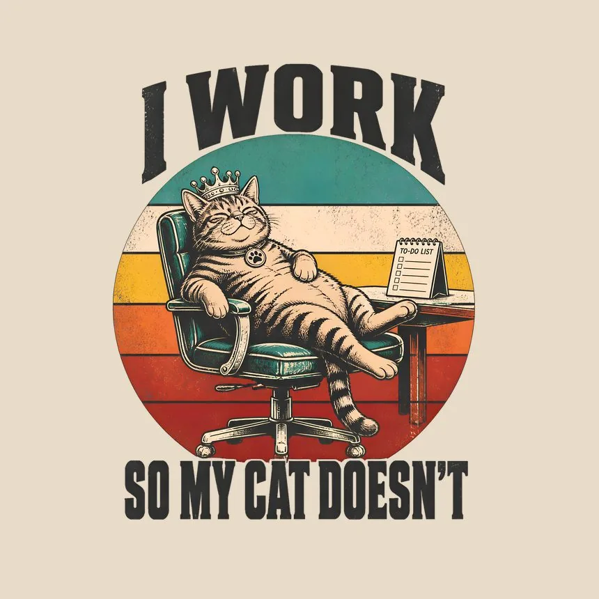 I Work So My Cat Doesn't Cat — funny cat throw pillow