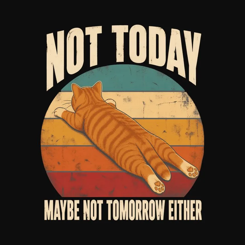 Not Today Maybe Not Tomorrow Lazy Cat — funny cat sweatshirt
