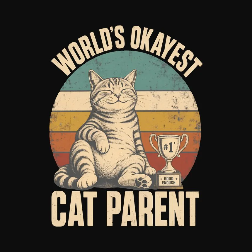 Worlds Okayest Cat Parent Retro Cat — funny cat sweatshirt