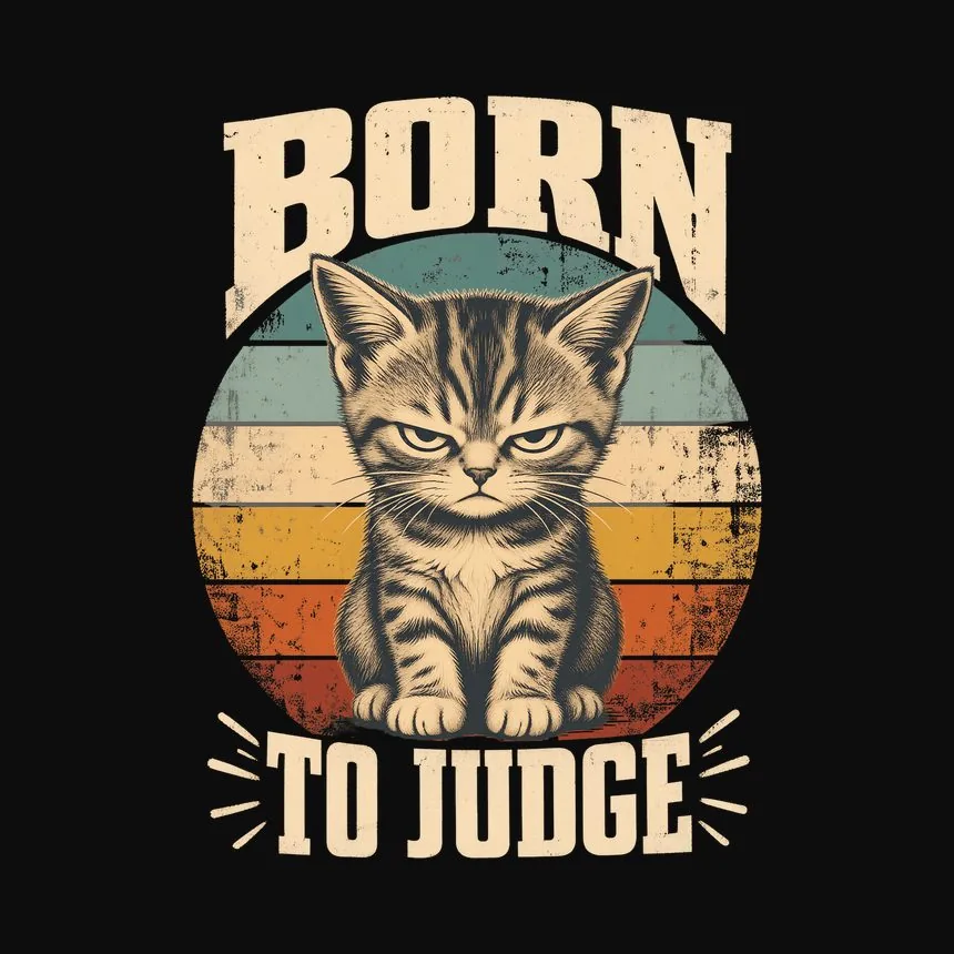 Born To Judge Sassy Kitten Retro — funny cat sweatshirt