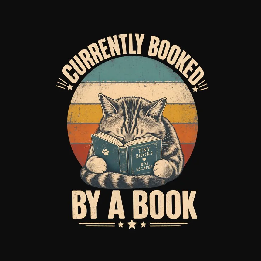 Currently Booked By A Book Retro Cat Design — funny cat sweatshirt
